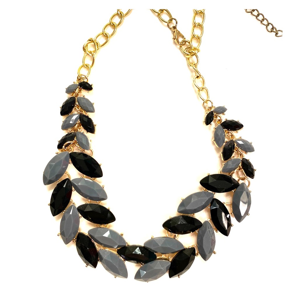 Gray and black statement necklace